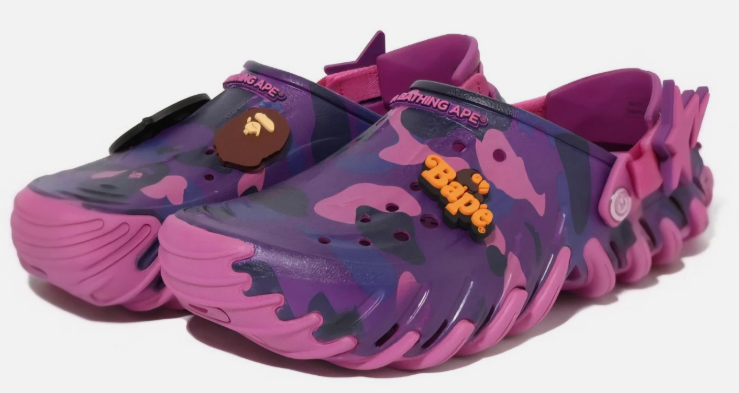 Bape X Crocs Echo Clogs Purple